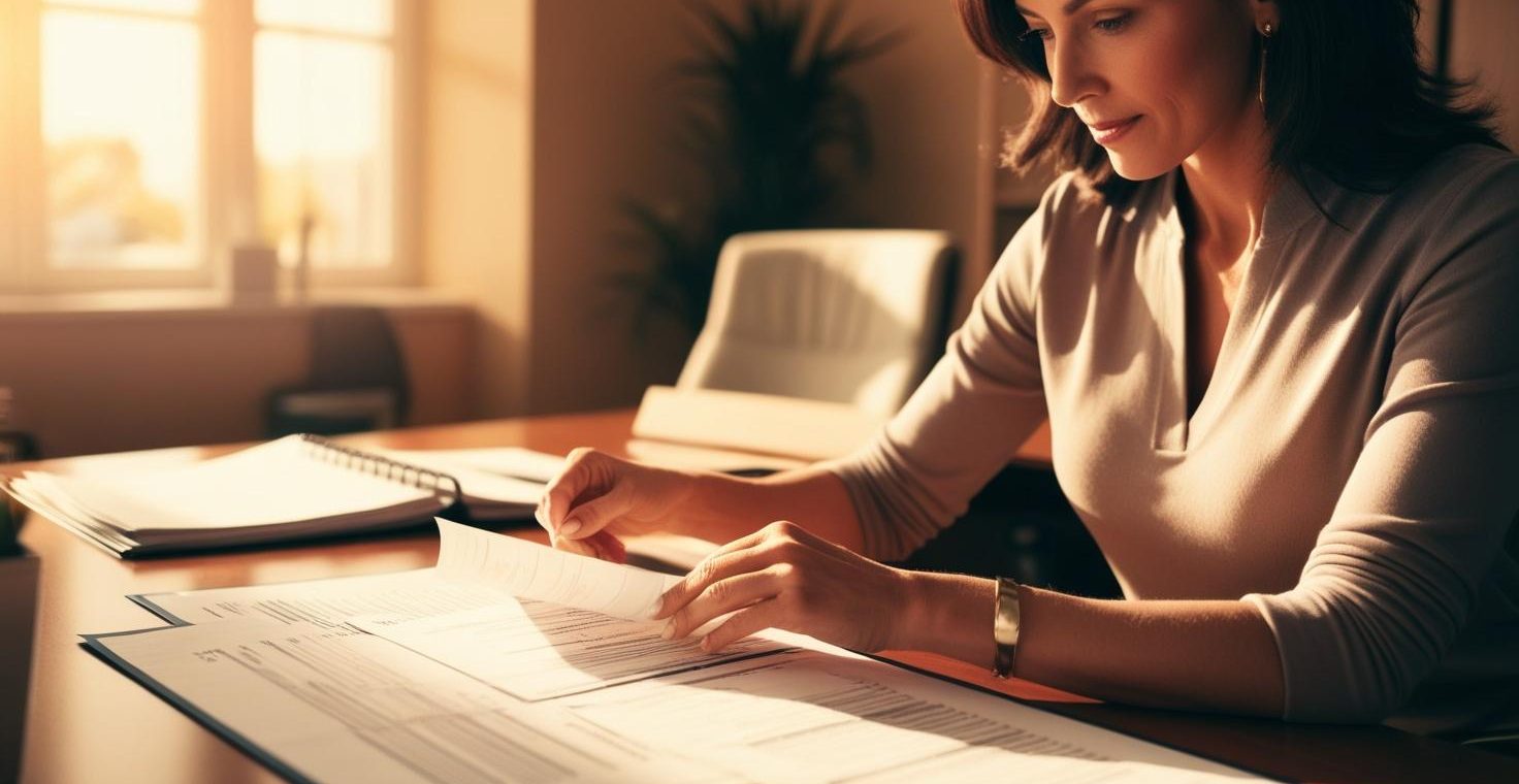 woman looking over Remortgaging documents